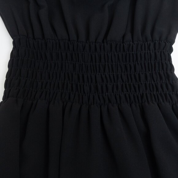 MISA Los Angeles Black Sleeveless Tassel Hem Midi Dress Medium Boho Chic - Picture 8 of 14